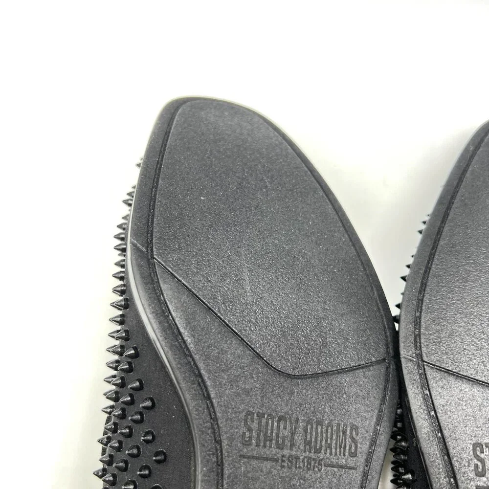Stacy Adams Mens Size‎ 7.5 7.5M Sabre Black Spiked Studded Slip On Loafers Shoes